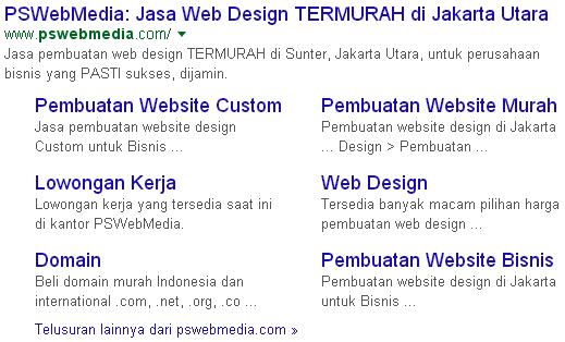 Contoh tampilan URL dalam pencarian Google